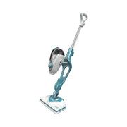 2-in-1 Steam-Mop with Delta Head, SteaMitt and 15 Accessories, 1600W, White/Aqua